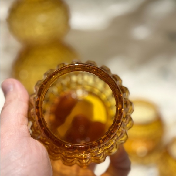 Vintage Amber Glass Decanter Set - Picture 6 of 14